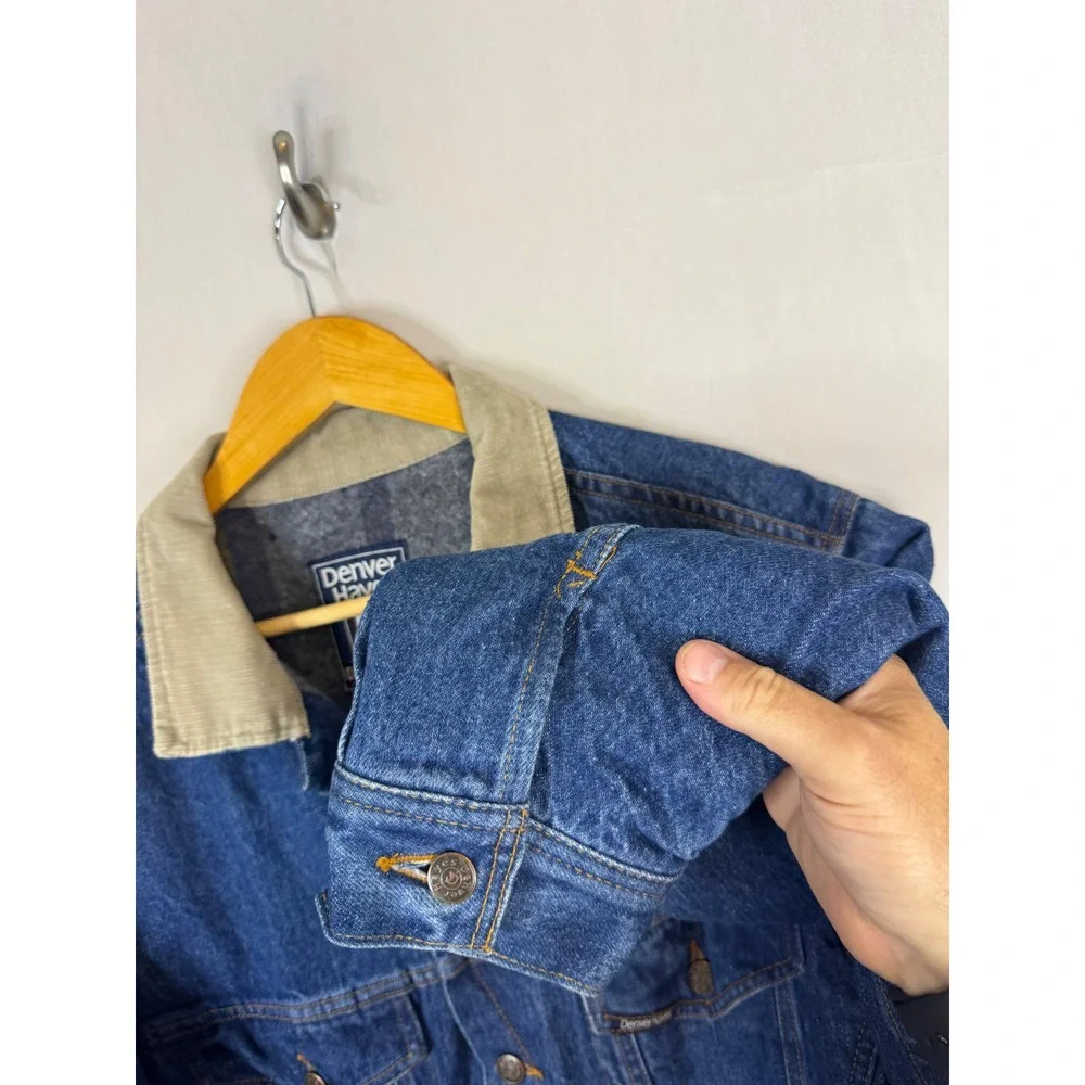 Denver Hayes Mens 40 Denim Jacket Blanket Lined Corduroy Collar Blue stormrider